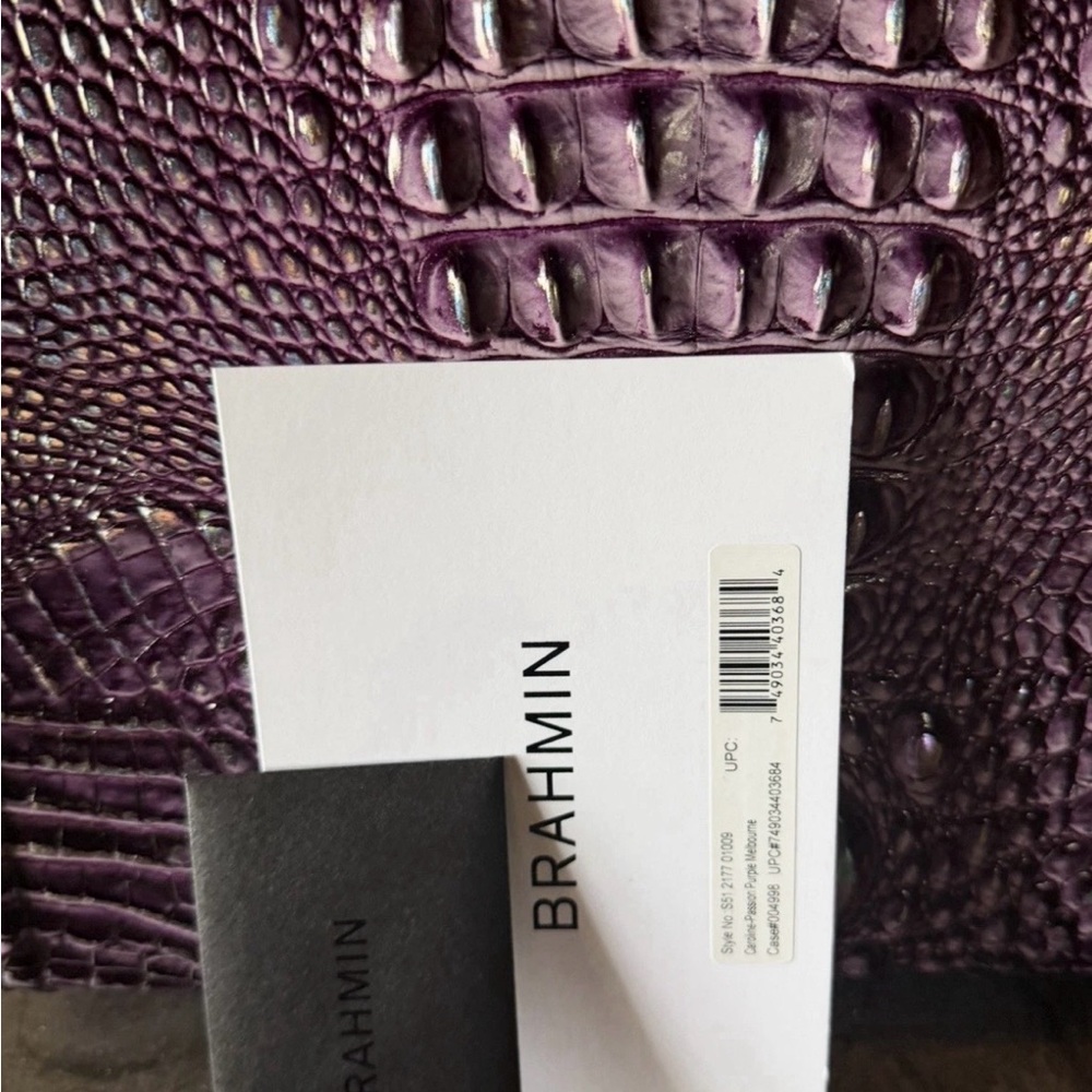 BRAHMIN Purple passion Caroline NWT PRETTY EYE PLACEMENT IRIDESCENT GLOW FIRM $ - Picture 16 of 16